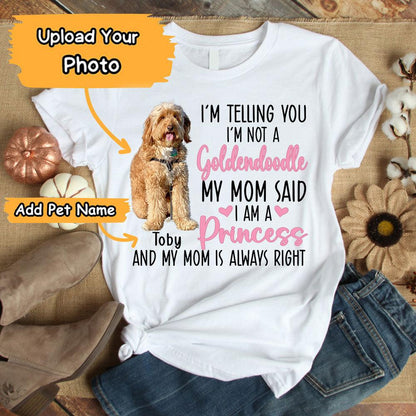 Goldendoodle Unisex T Shirt Custom - Customize Name & Photo I'm Telling You I'm Not A Goldendoodle Personalized Unisex T Shirt - Gift For Dog Lovers, Friend, Family - Amzanimalsgift