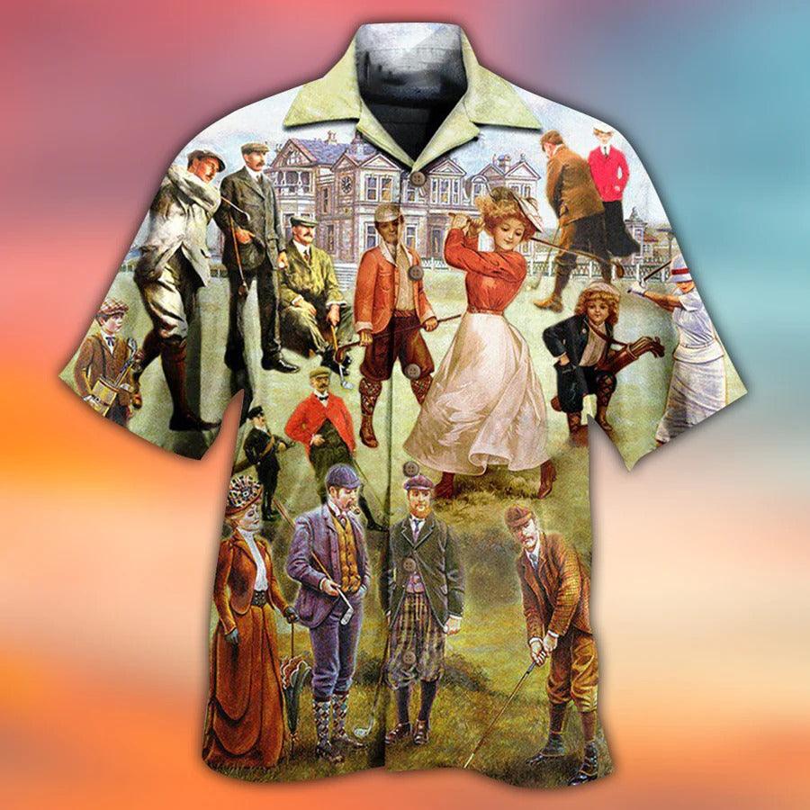 Golf Aloha Hawaiian Shirt For Summer, Golf Vintage Hawaiian Shirt - Perfect Gift For Men, Women, Golfer - Amzanimalsgift