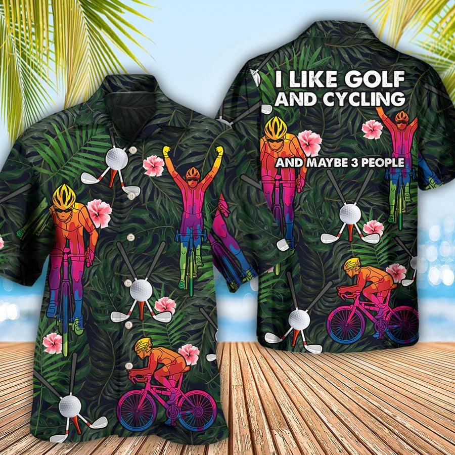 Golf Aloha Hawaiian Shirt - Golf I Like Golf And Cycling Hawaiian Shirt For Summer - Perfect Gift For Men, Women, Golfer - Amzanimalsgift