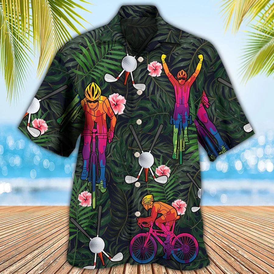 Golf Aloha Hawaiian Shirt - Golf I Like Golf And Cycling Hawaiian Shirt For Summer - Perfect Gift For Men, Women, Golfer - Amzanimalsgift
