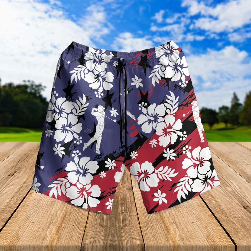 Golf Aloha Hawaiian Shirts For Summer, Sports Beach Tropical American Flag Hawaiian Shirt For Men Women, Beach Wear Golf Gift For Golfers, Golf Lovers - Amzanimalsgift