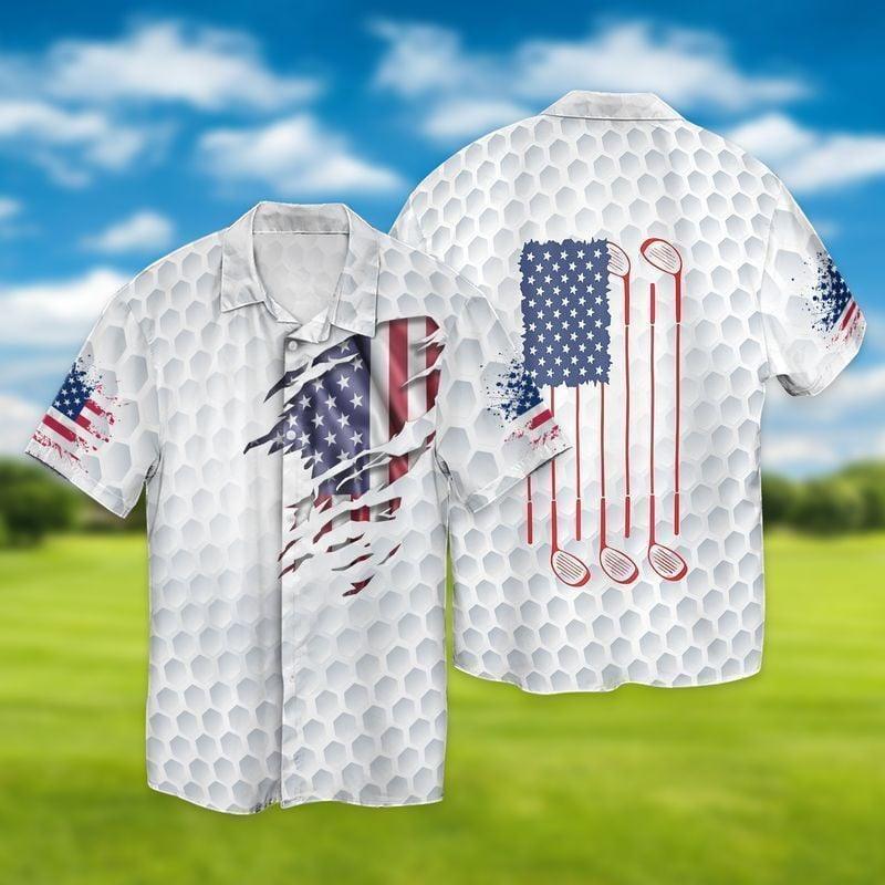 Golf Aloha Hawaiian Shirts For Summer, USA Flag Independence Day Golf Sports Hawaiian Shirt For Men Women, 4th July Gift For Golf Team Lovers, Golfer - Amzanimalsgift