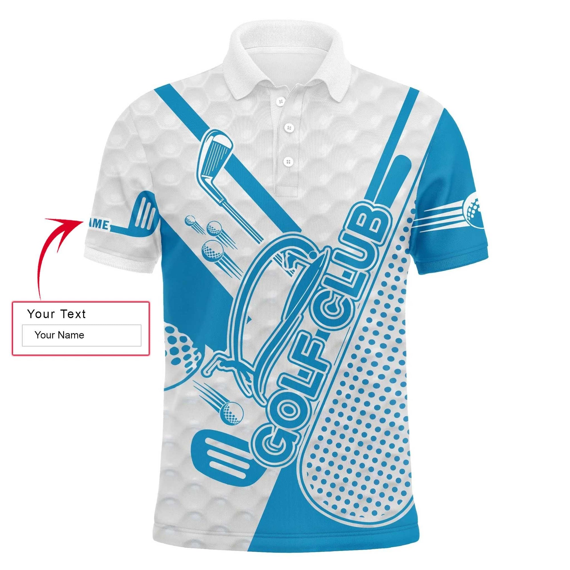 Golf Custom Name Men Polo Shirt - Blue Golf Club Apparel - Personalized Best Gift For Golf Lover, Team, Golfer, Men - Amzanimalsgift