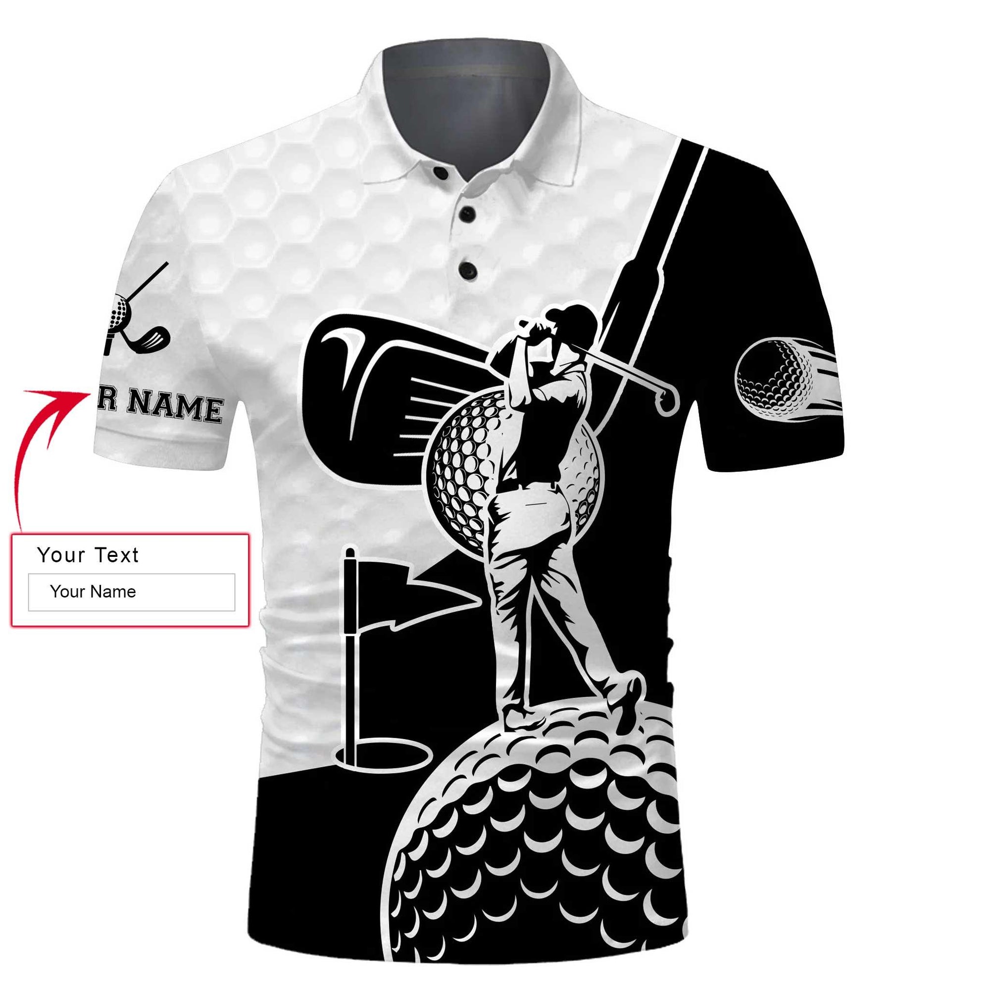Golf Custom Name Men Polo Shirt - Golf Clubs Golf Ball Apparel Men Polo Shirt - Personalized Gift For Golf Lover, Golfer Polo Shirts - Amzanimalsgift