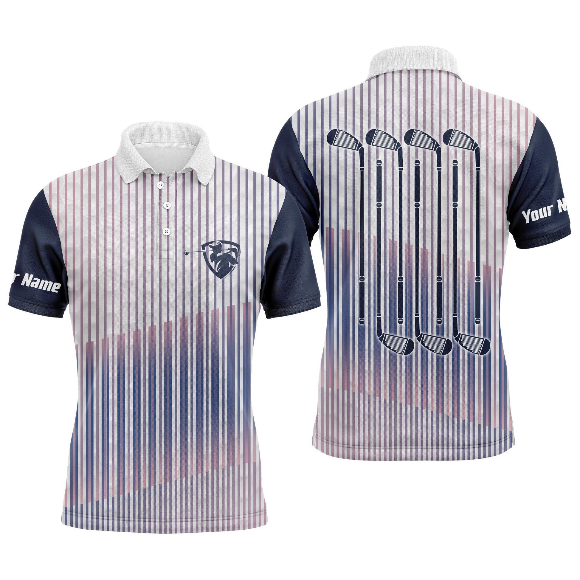 Golf Custom Name Men Polo Shirt, Golf Clubs Personalized Men Polo Shirts, Perfect Gift For Golf Fans, Golfing Gift For Male, Golfers, Golf Lovers - Amzanimalsgift