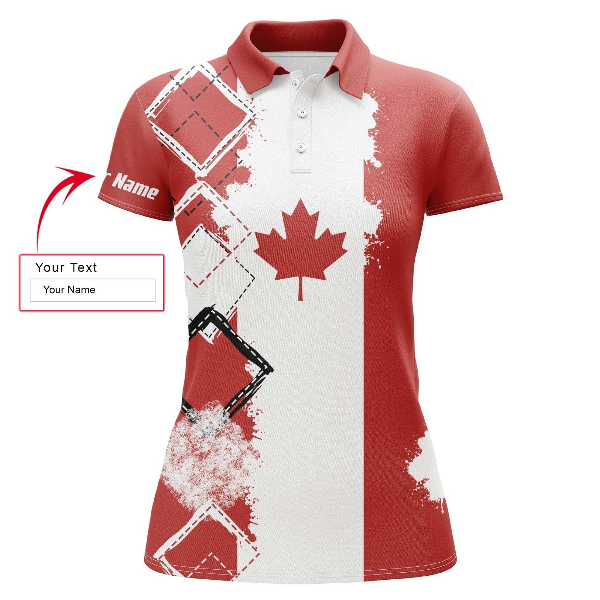 Golf Custom Name Women Polo Shirt, Canada Flag Patriot Personalized Outfit Women Polo Shirts, Golf Tops, Gift For Ladies, Golf Lovers, Golfers - Amzanimalsgift