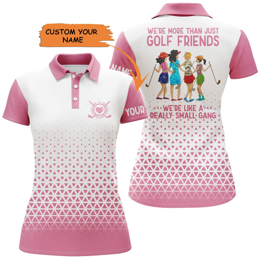 Golf Custom Name Women Polo Shirt, Golf Friends Pink Pattern Personalized Women Polo Shirt - Perfect Gift For Ladies, Girls, Golf Lovers, Golfers - Amzanimalsgift