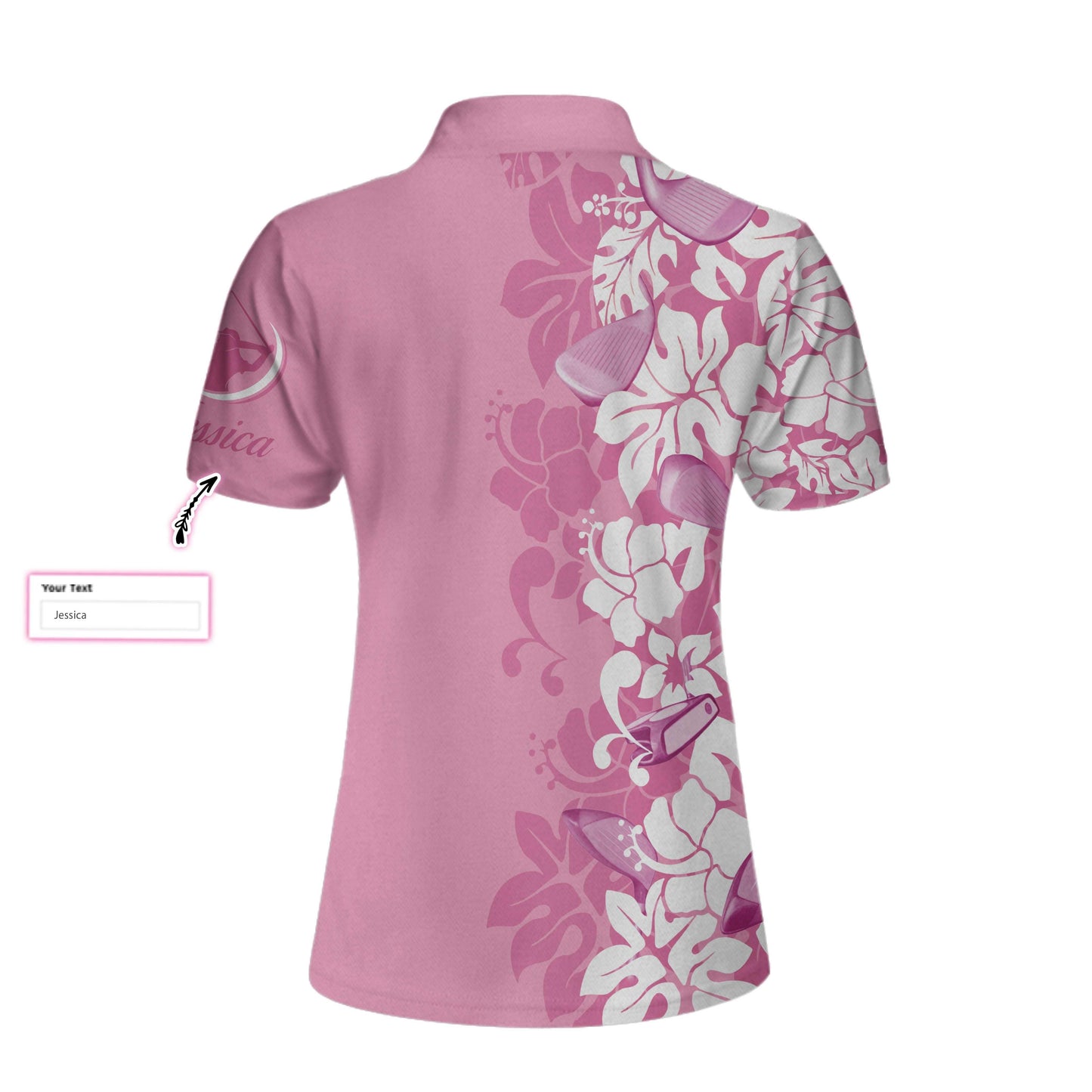 Golf Custom Name Women Polo Shirt, Golfer Flower Floral Pink Personalized Women Polo Shirts, Best Gift For Female Golfers, Ladies, Golf Lovers - Amzanimalsgift