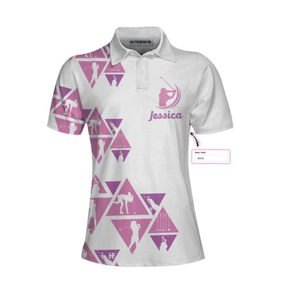 Golf Custom Name Women Polo Shirt, I Golf Like A Girl Try To Keep Up Personalized Women Polo Shirts, Unique Female Golf Gift For Golfers, Ladies - Amzanimalsgift