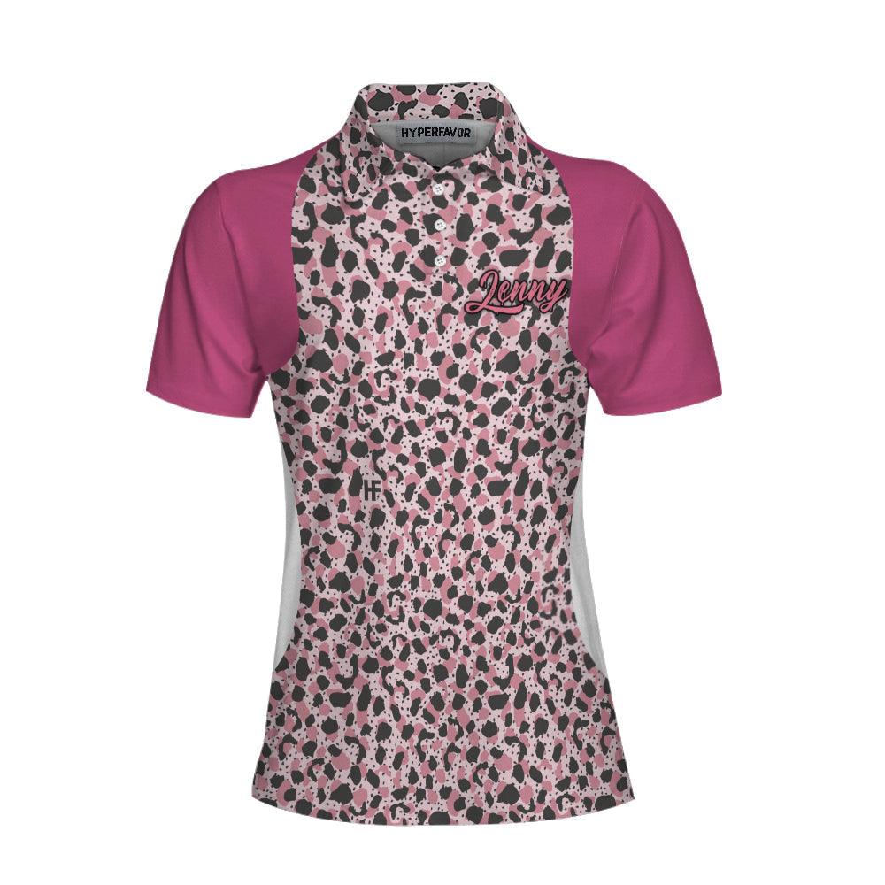 Golf Custom Name Women Polo Shirt, I Know I Play Like A Girl Try To Keep Up, Leopard Pattern Personalized Women Polo Shirts, Gift For Ladies, Golfers - Amzanimalsgift