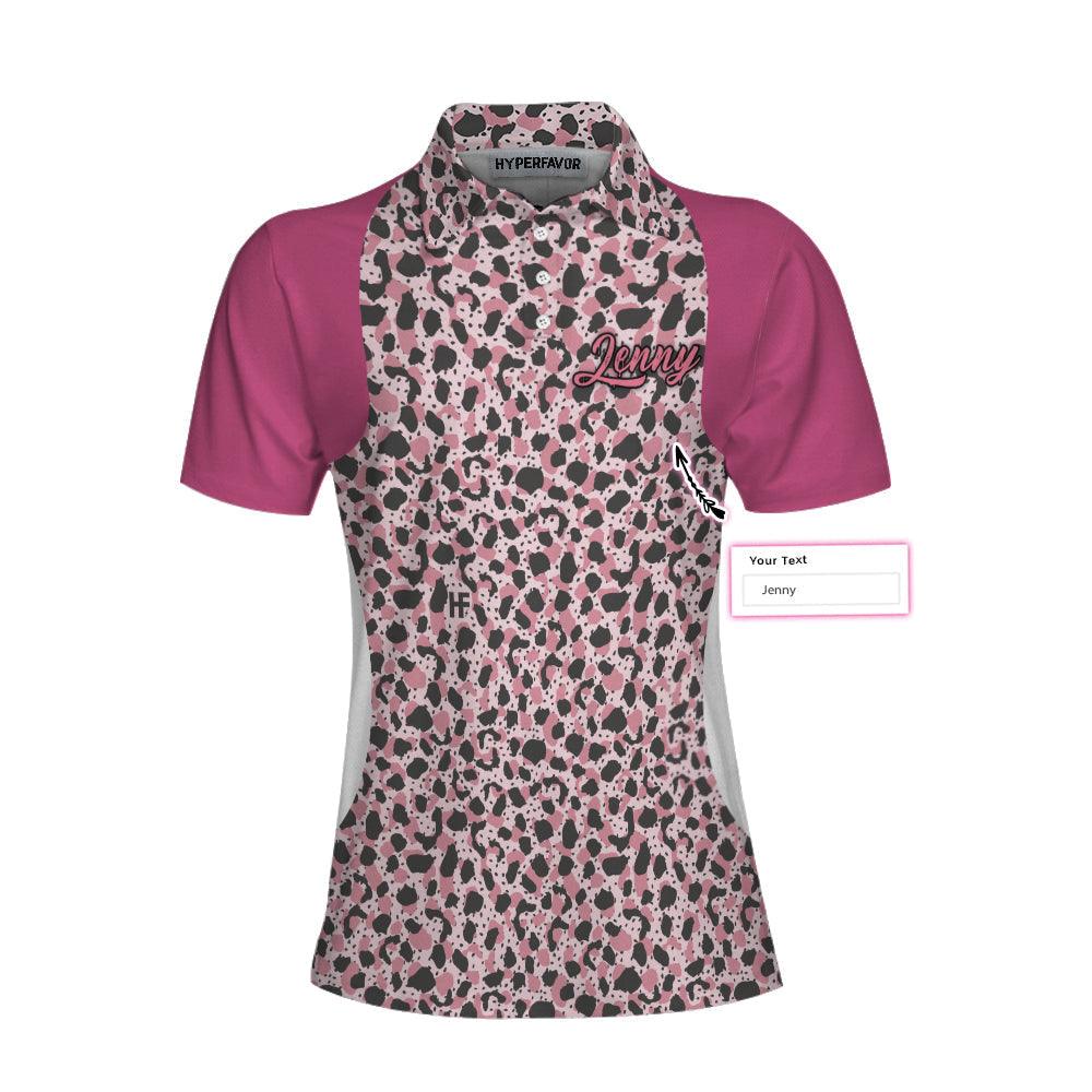 Golf Custom Name Women Polo Shirt, I Know I Play Like A Girl Try To Keep Up, Leopard Pattern Personalized Women Polo Shirts, Gift For Ladies, Golfers - Amzanimalsgift