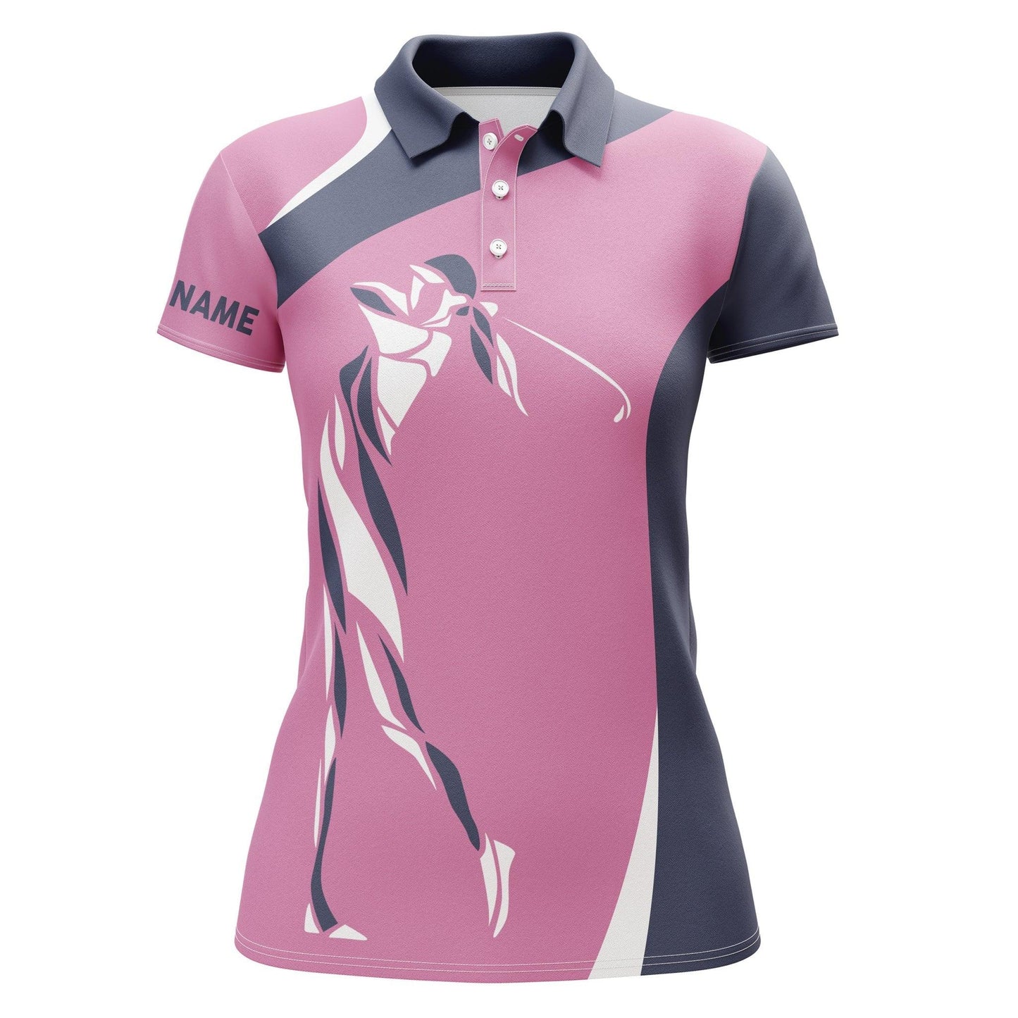 Golf Custom Name Women Polo Shirt, Personalized Pink Women Polo Shirts, Unique Gift For Golfers, Ladies, Golf Sport Lovers - Amzanimalsgift