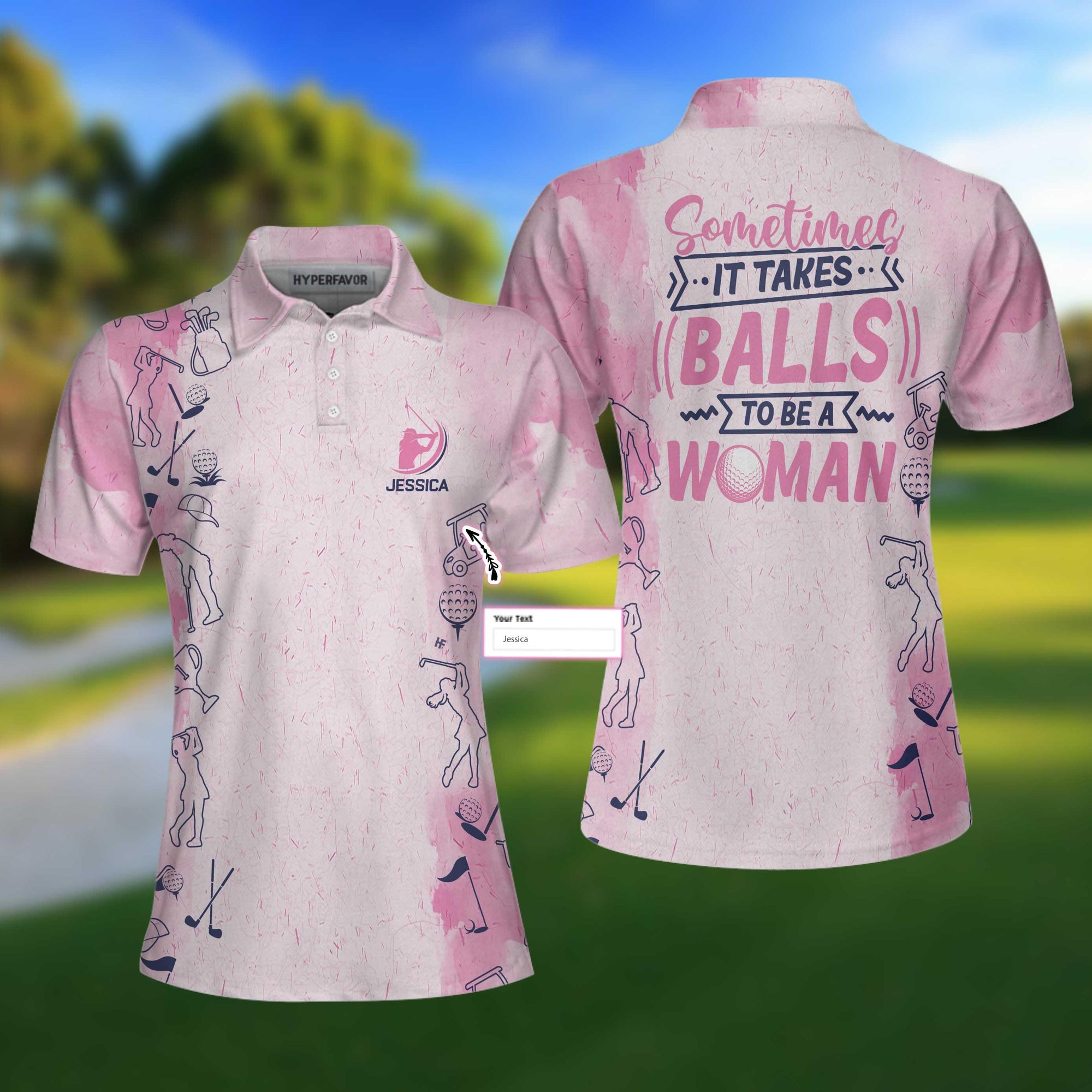 Golf Custom Name Women Polo Shirt, Sometimes It Takes Balls To Be A Woman Personalized Women Polo Shirts, Golfing Gift For Ladies, Golfers, Golf Lover - Amzanimalsgift