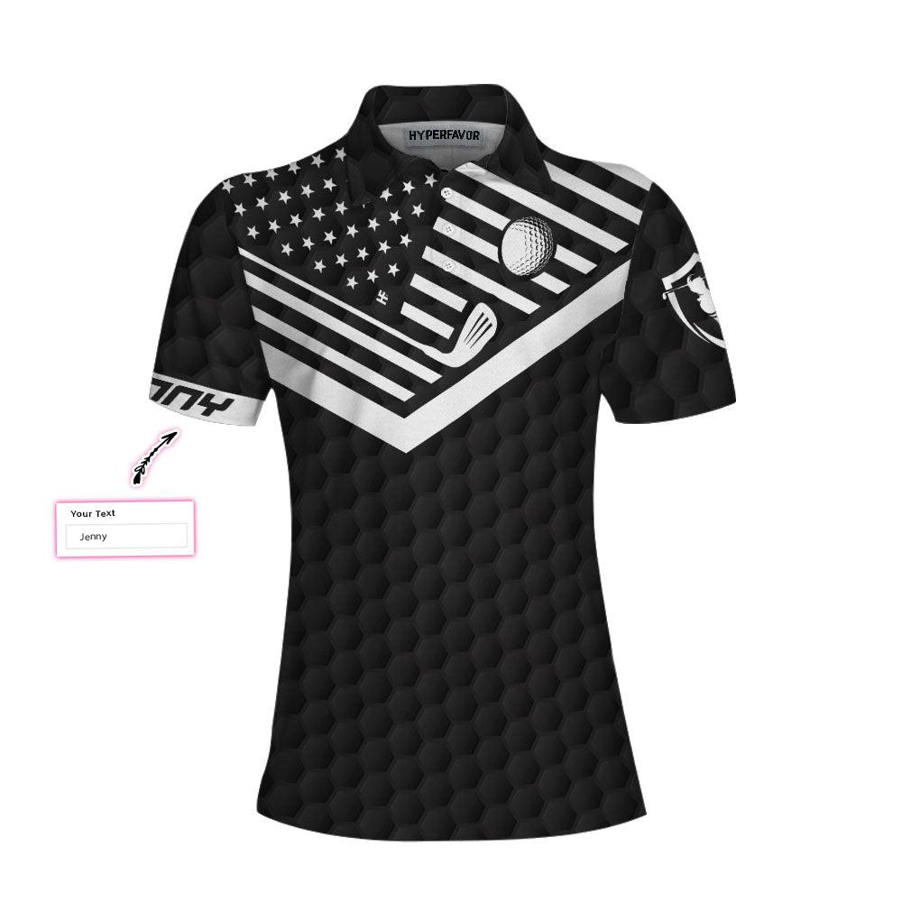 Golf Custom Name Women Polo Shirt, Swing Swear Drink Repeat Black Personalized Women Polo Shirts, Golfing Gift For Ladies, Golfers, Golf Lovers - Amzanimalsgift
