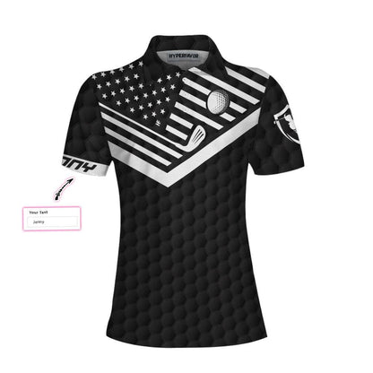 Golf Custom Name Women Polo Shirt, Swing Swear Drink Repeat Black Personalized Women Polo Shirts, Golfing Gift For Ladies, Golfers, Golf Lovers - Amzanimalsgift