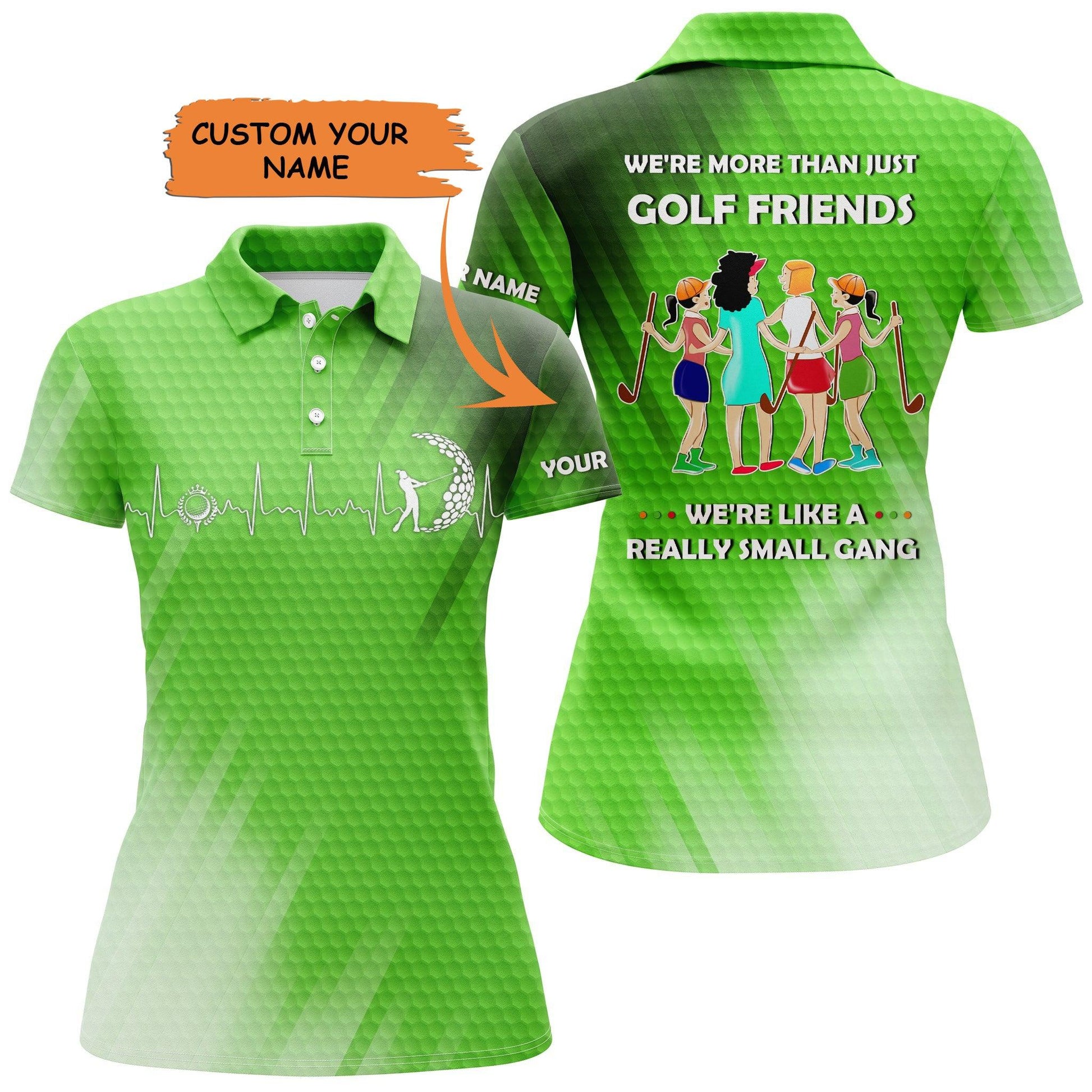 Golf Custom Name Women Polo Shirt, We're More Than Just Golf Friends Multi-color Personalized Women Polo Shirt, Perfect Gift For Golf Lovers, Golfers - Amzanimalsgift