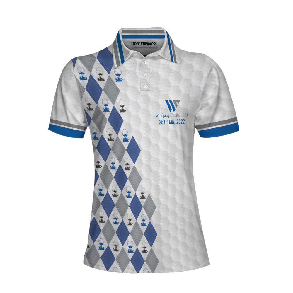 Golf Custom Name Women Polo Shirt, Wolfgang Capital Argyle Pattern With Golf Ball On Tee Personalized Women Polo Shirts, Gift For Ladies, Golfers - Amzanimalsgift