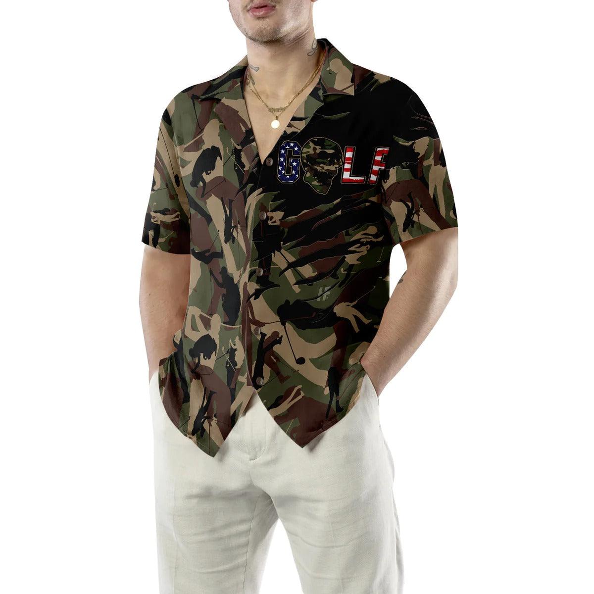 Golf Hawaiian Shirt, Camouflage Golf Hawaiian Shirt, Camouflage Aloha Shirt - Perfect Gift For Men, Women, Husband, Wife, Golf Lover, Friend, Family - Amzanimalsgift