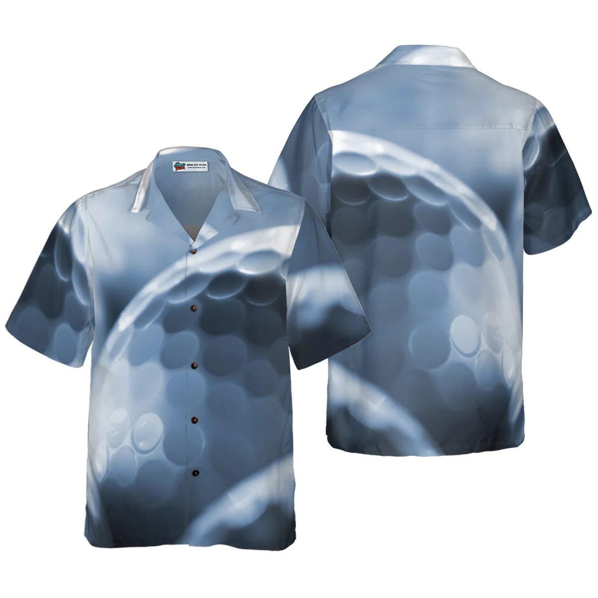 Golf Hawaiian Shirt, Detail Of White Golf Ball Close Up Aloha Hawaiian Shirt For Summer- Perfect Gift For Men, Women, Golf Lover, Friend, Family - Amzanimalsgift