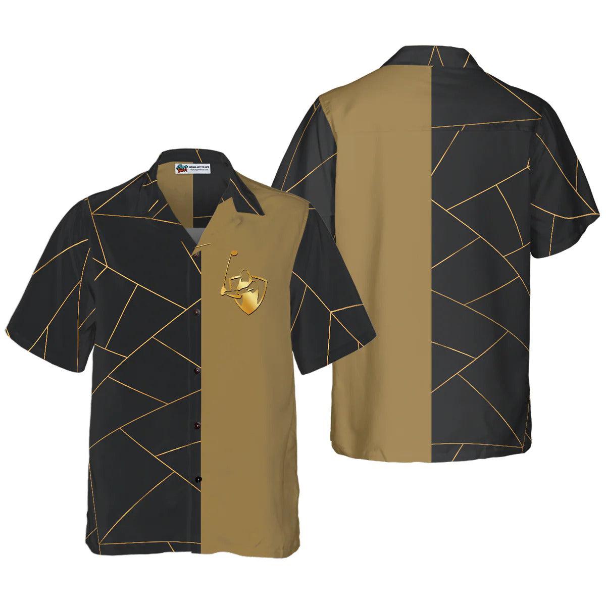 Golf Hawaiian Shirt, Golden Lines Golf Aloha Shirt, Golf Aloha Hawaiian Shirt For Summer - Perfect Gift For Men, Women, Golf Lover, Friend, Family - Amzanimalsgift
