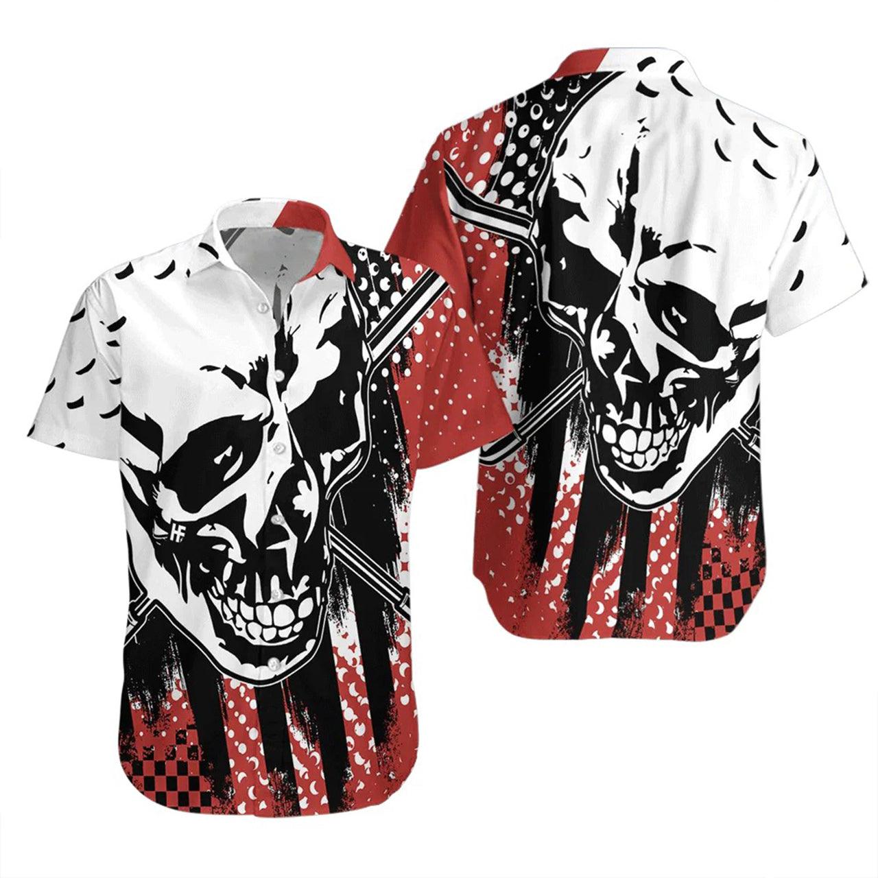 Golf Hawaiian Shirt, Golf Blade Skull Aloha Hawaiian Shirts For Men and Women - Gift For Golfer, Friend, Family - Amzanimalsgift