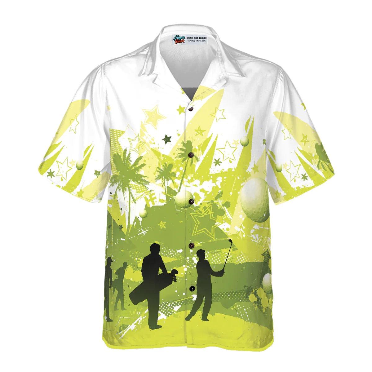 Golf Hawaiian Shirt, Golf Illustration Hawaiian Shirt, Summer Aloha Shirt - Perfect Gift For Men, Women, Husband, Wife, Golf Lover, Friend, Family - Amzanimalsgift