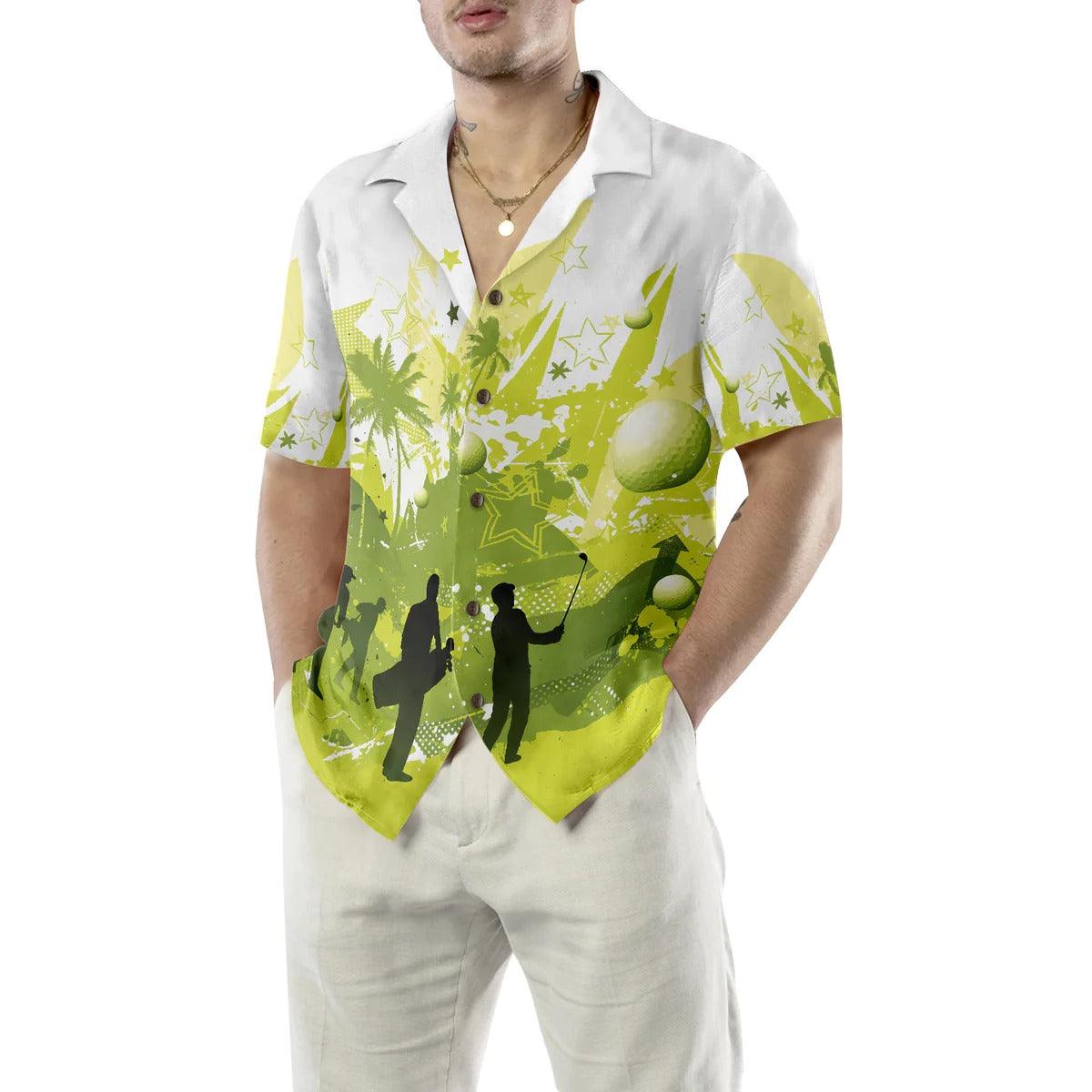 Golf Hawaiian Shirt, Golf Illustration Hawaiian Shirt, Summer Aloha Shirt - Perfect Gift For Men, Women, Husband, Wife, Golf Lover, Friend, Family - Amzanimalsgift