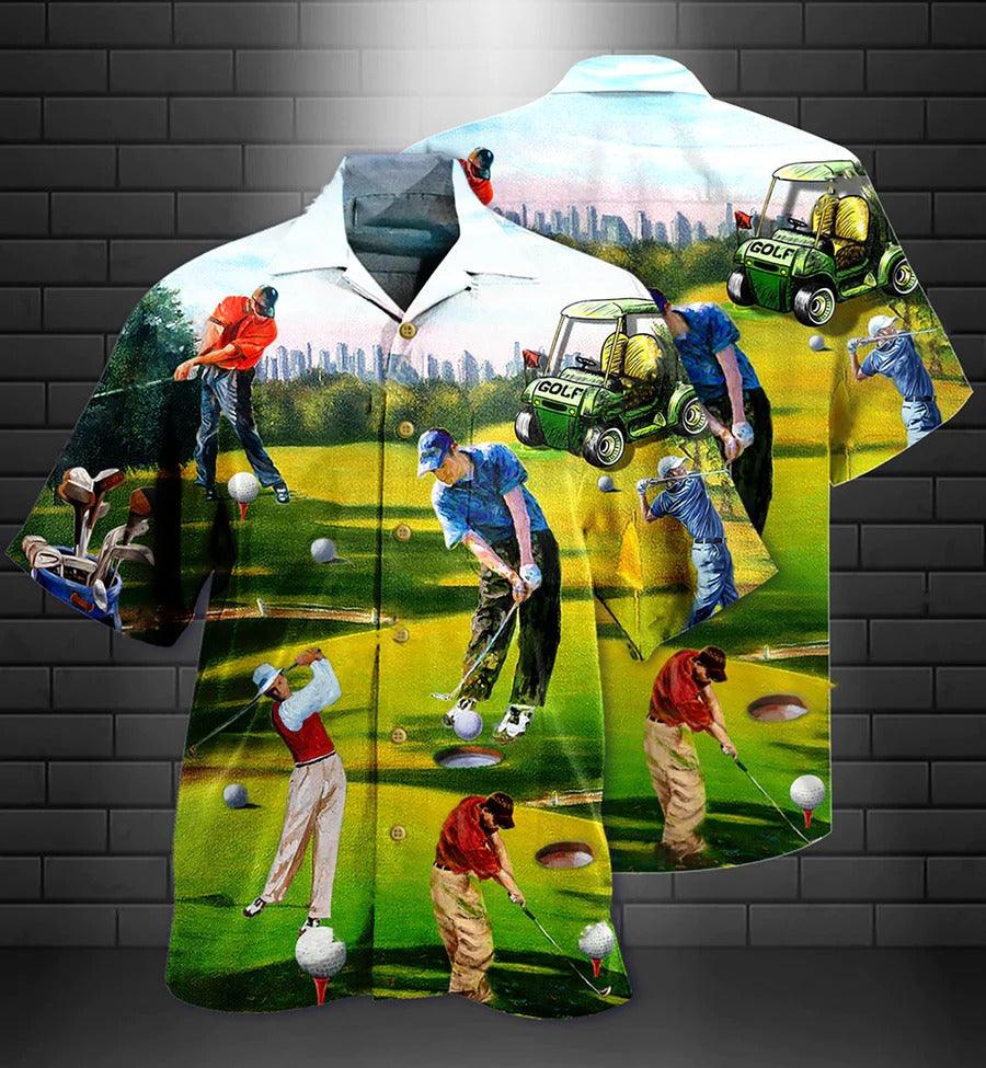 Golf Men Hawaiian Shirt - Golf Men, Golf Cart Hawaiian Shirt - Perfect Gift For Men & Women, Golf Lover