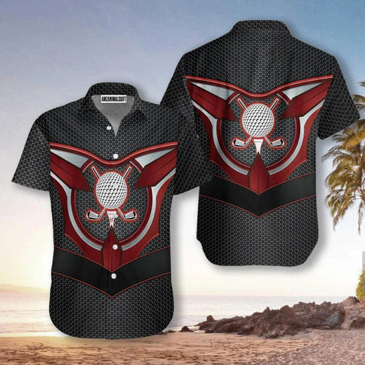 Golf Hawaiian Shirt, Golf Tech Style Black Aloha Hawaiian Shirts For Men and Women - Gift For Friend, Family, Golfer - Amzanimalsgift