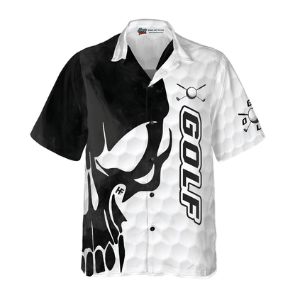 Golf Hawaiian Shirt, Golf Texture And Black Skull, Colorful Summer Aloha Hawaiian Shirt For Men Women, Perfect Gift For Friend, Golf Lovers, Golfers - Amzanimalsgift