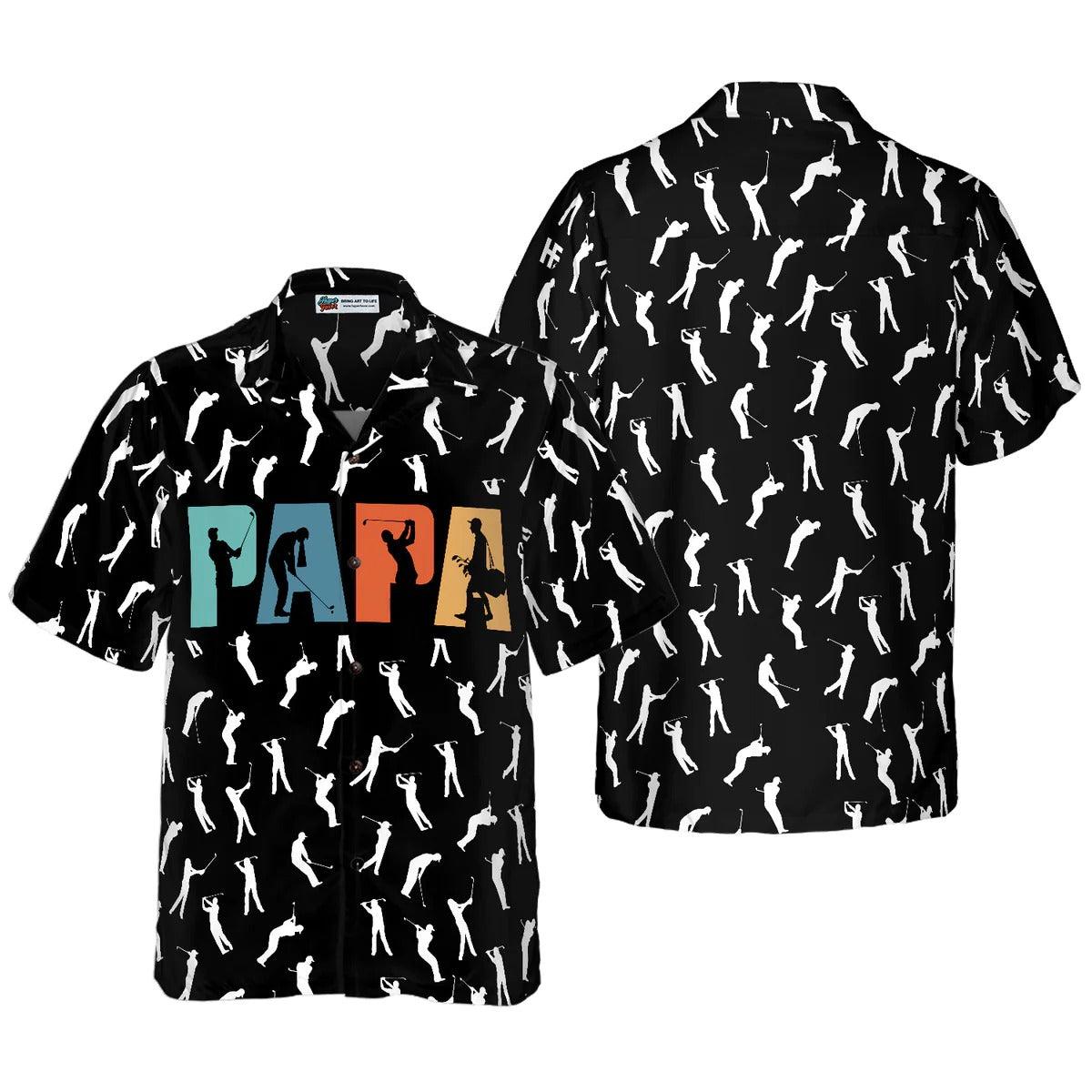 Golf Hawaiian Shirt, Golfing Papa Hawaiian Shirt, Golf Retro Hawaiian Shirt, Golf Summer Aloha Shirt - Gift For Men, Women, Golf Lover, Friend, Family - Amzanimalsgift
