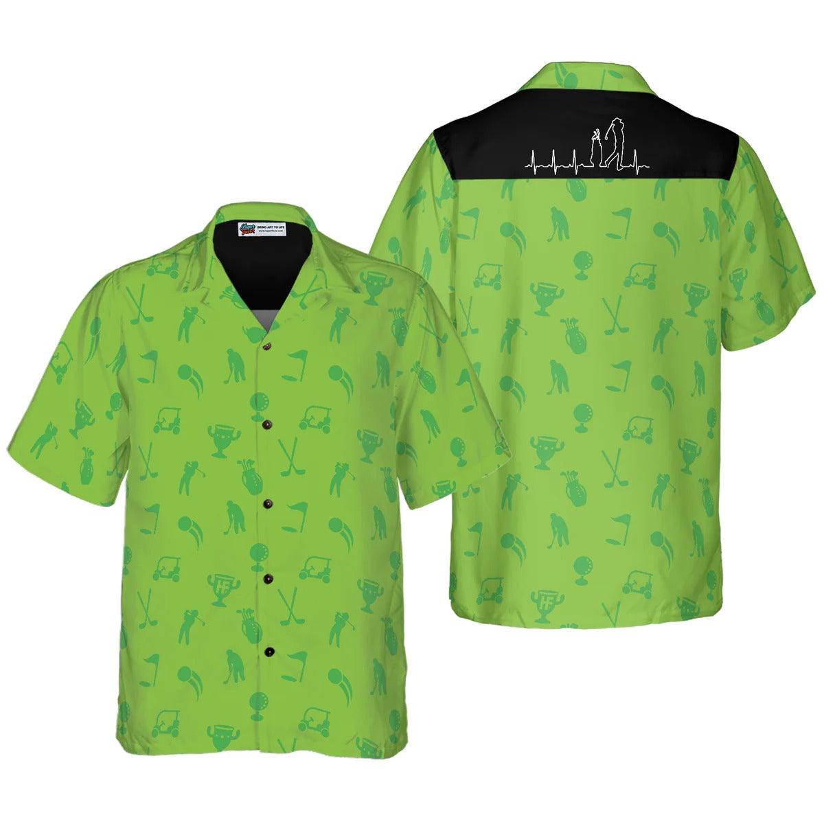 Golf Hawaiian Shirt Heartbeat Lifeline, Heartbeat Aloha Hawaiian Shirt, Golf Aloha Shirt - Perfect Gift For Men, Women, Golf Lover Friend, Family - Amzanimalsgift