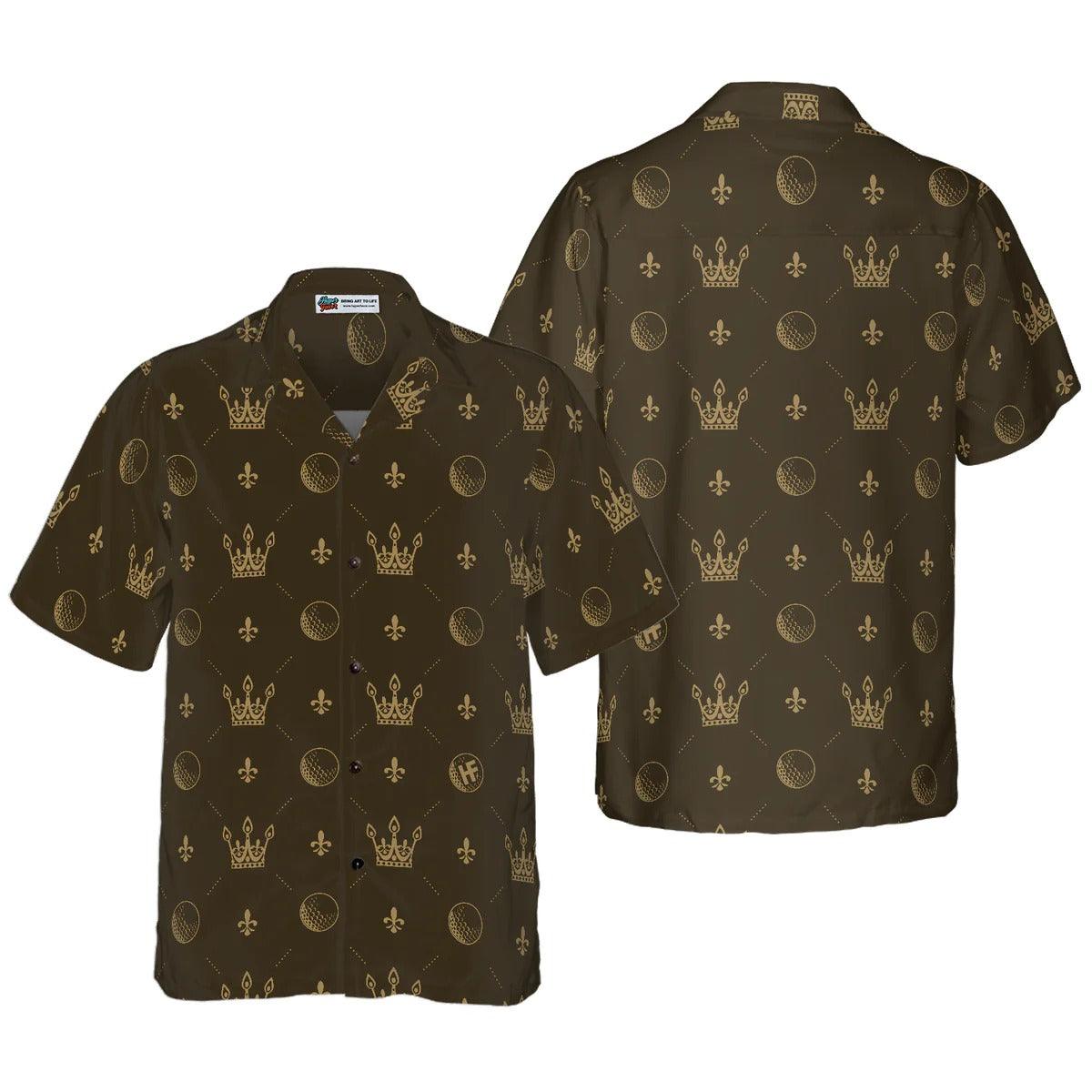 Golf Hawaiian Shirt, Luxury Royal Golf Ball Crown Hawaiian Shirt, Golf Crown Hawaiian Shirt For Summer - Gift For Men, Women, Golf Lover, Friend, Family - Amzanimalsgift