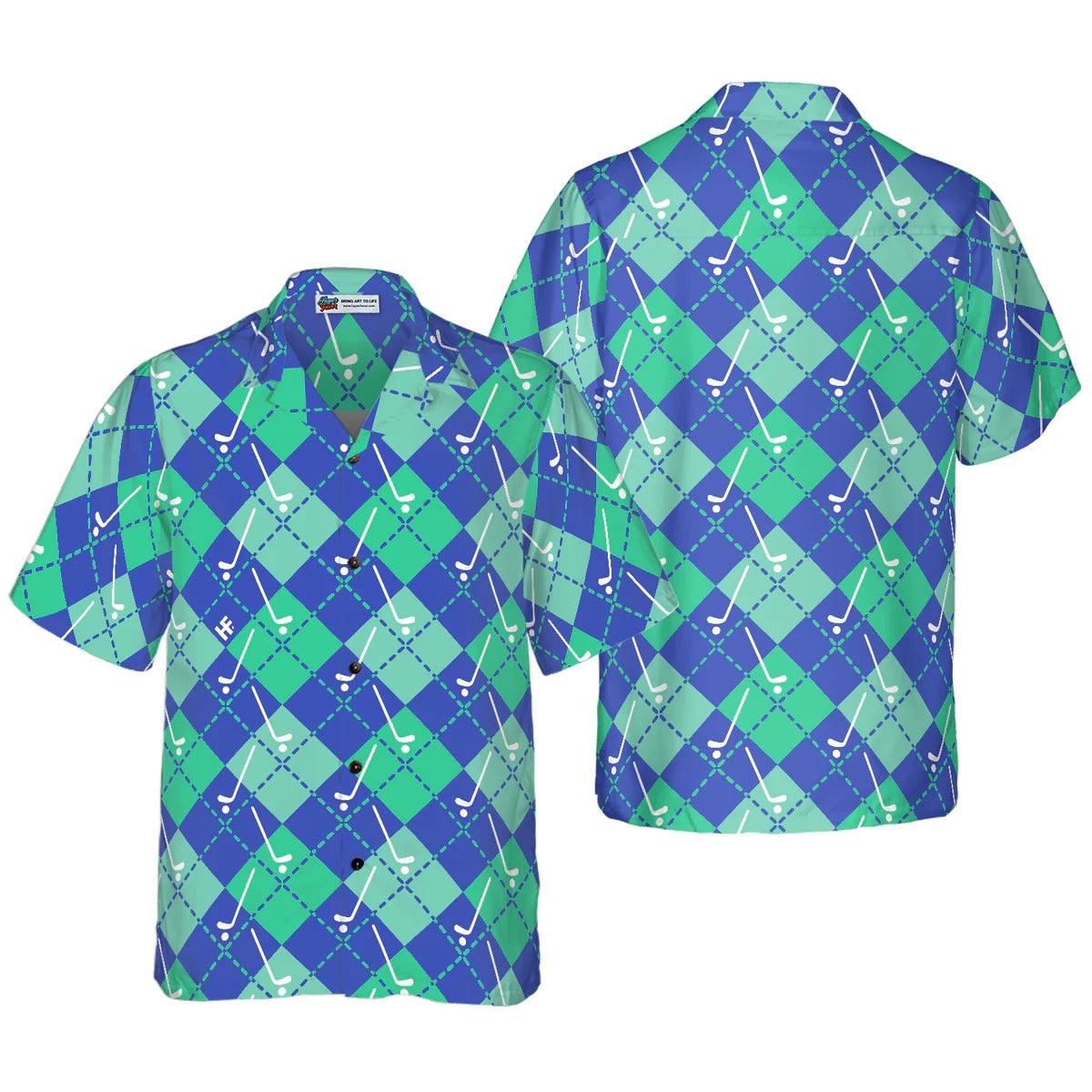 Golf Hawaiian Shirt, Plaid Golf Seamless Pattern Hawaiian Shirt, Summer Aloha Shirt - Perfect Gift For Men, Women, Golf Lover, Friend, Family - Amzanimalsgift