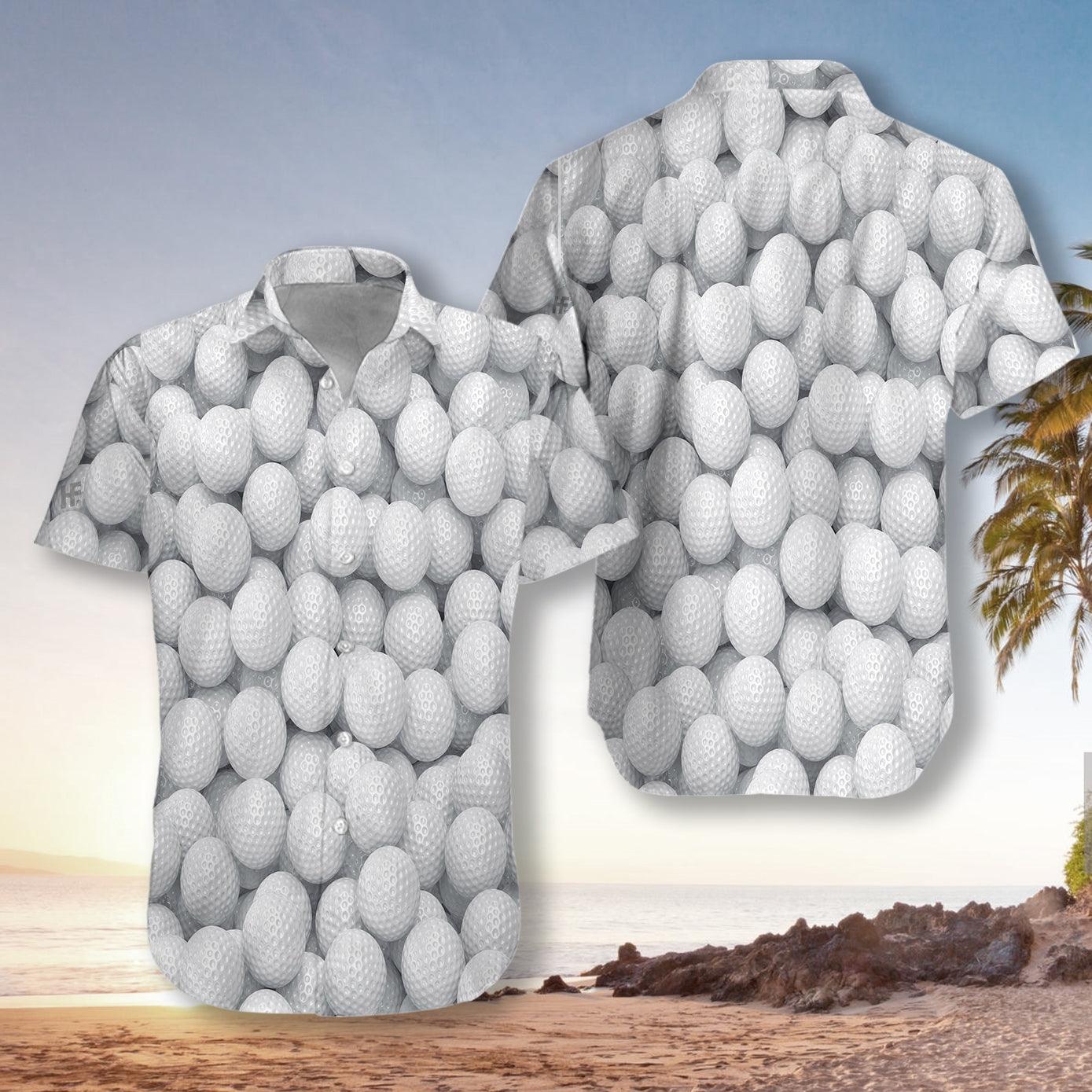 Golf Hawaiian Shirt, Render Golf Balls Pattern Hawaiian Shirt, Colorful Summer Aloha Shirt For Men Women, Gift For Husband, Wife, Family, Golf Lovers - Amzanimalsgift