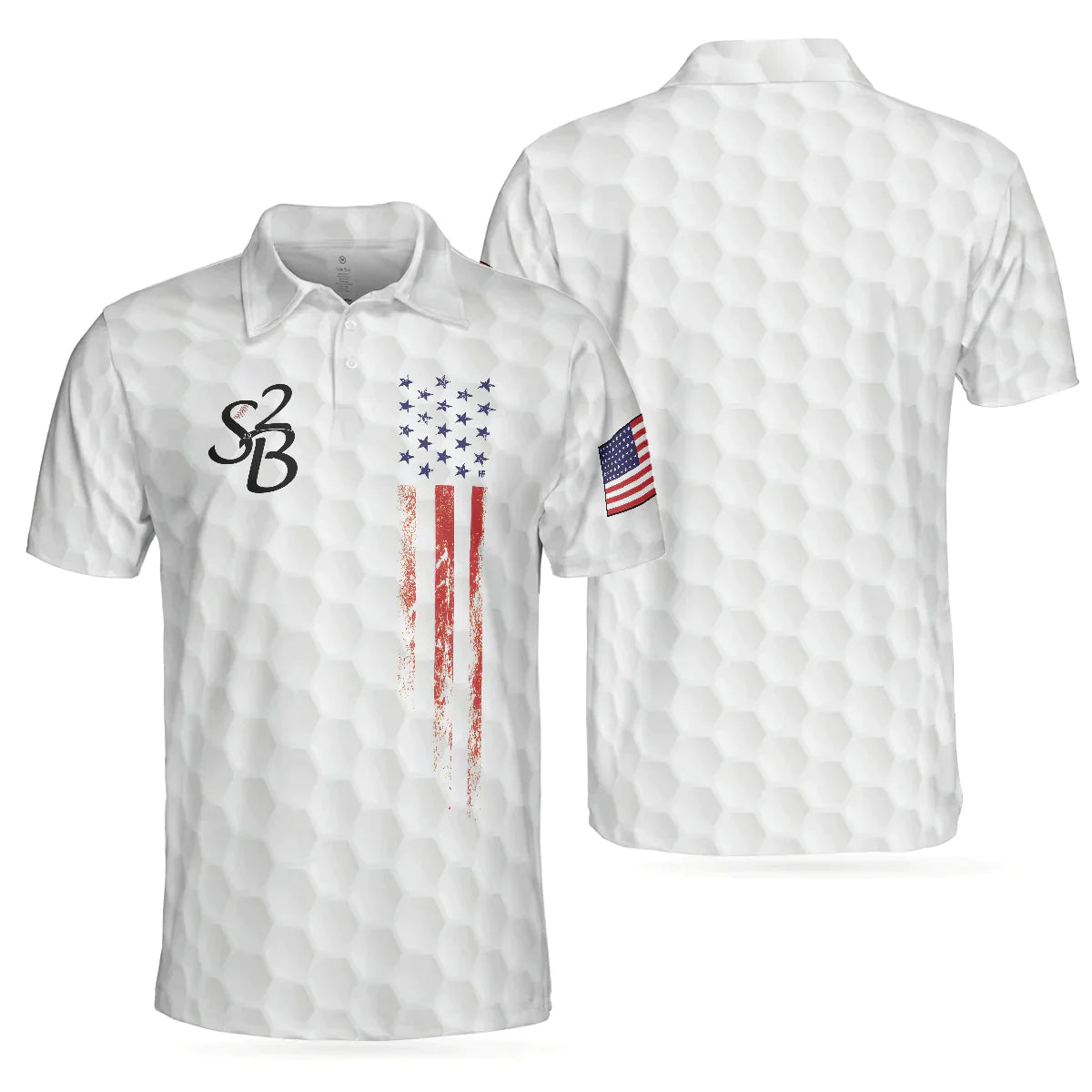Golf Men Polo Shirt, American Flag, Golf 4th Of July Polo Shirt, Cool Golf Gift For Men - Gift For Golf Lovers, Golfers - Amzanimalsgift
