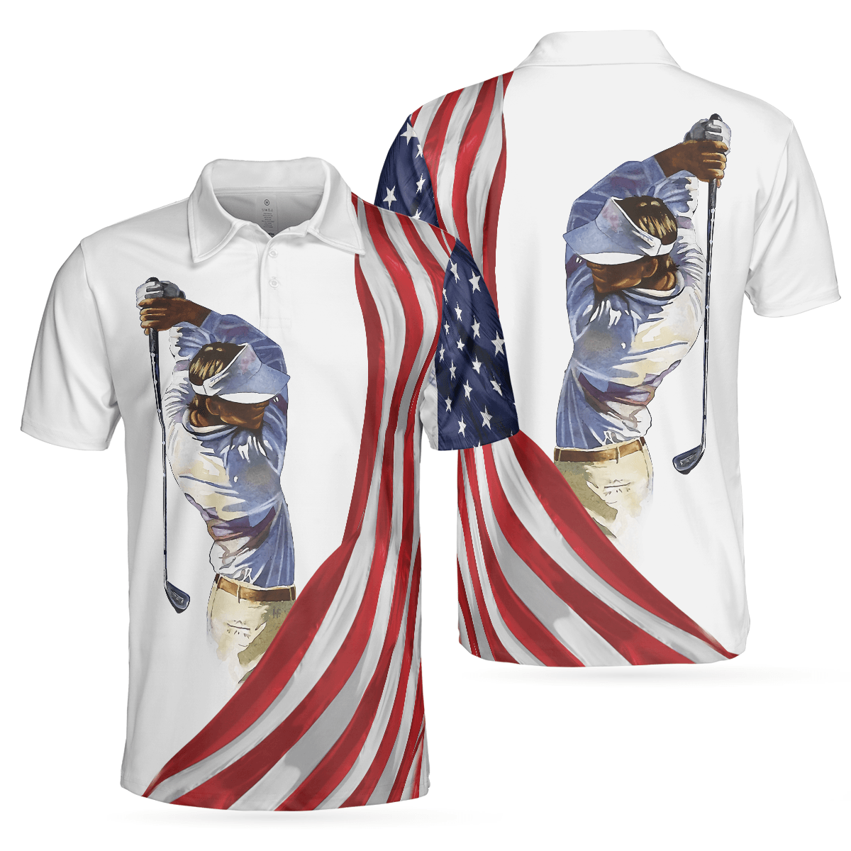 Golf Men Polo Shirt, American Flag, Patriotic Golf Shirt For Men - Best Gift For American Lovers, Golf Lovers, Golfers - Amzanimalsgift