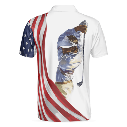 Golf Men Polo Shirt, American Flag, Patriotic Golf Shirt For Men - Best Gift For American Lovers, Golf Lovers, Golfers - Amzanimalsgift