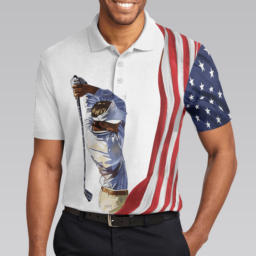 Golf Men Polo Shirt, American Flag, Patriotic Golf Shirt For Men - Best Gift For American Lovers, Golf Lovers, Golfers - Amzanimalsgift