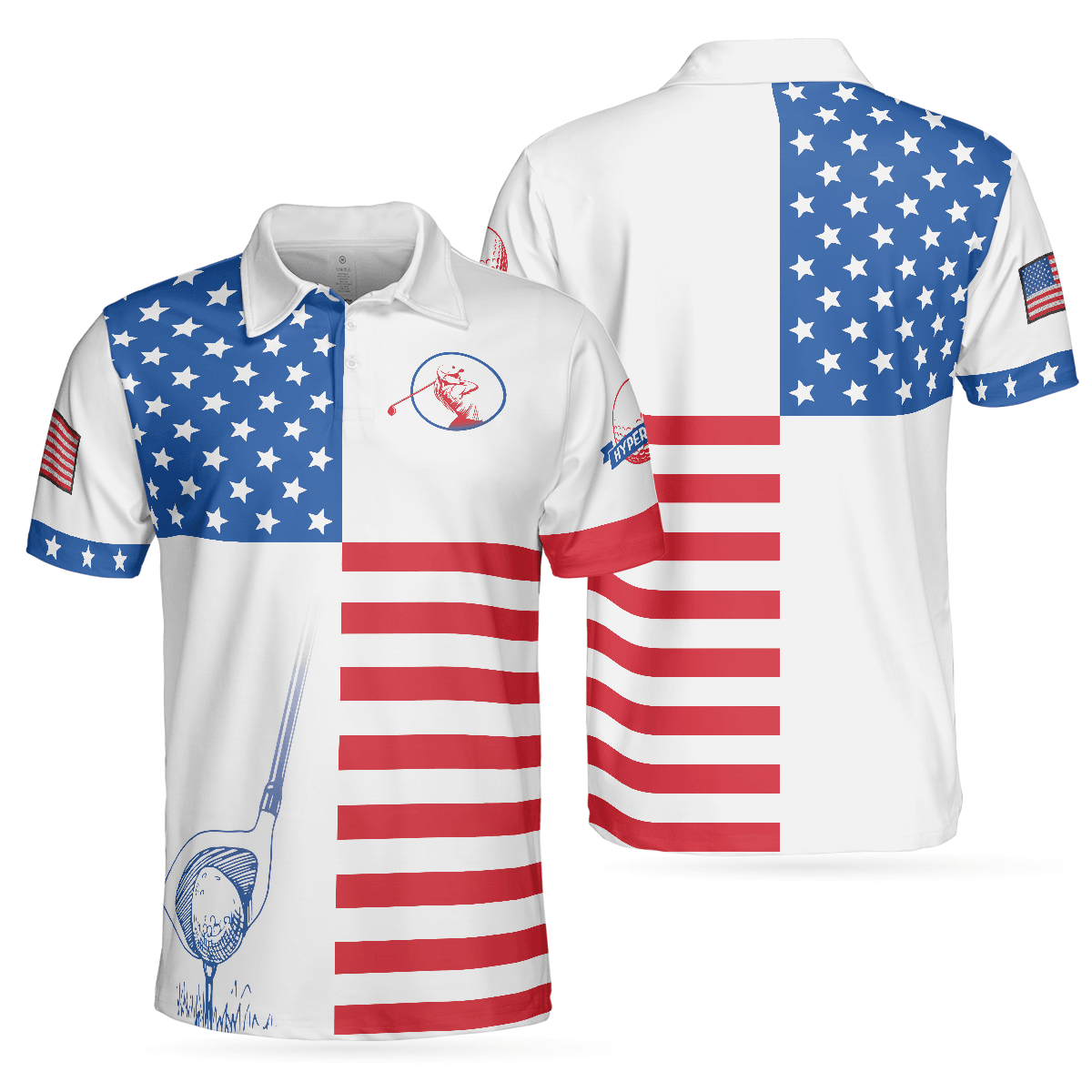 Golf Men Polo Shirt, American Flag Polo Shirts For Men - Perfect Gift For Golf Lovers, Golfer, American Lovers - Amzanimalsgift