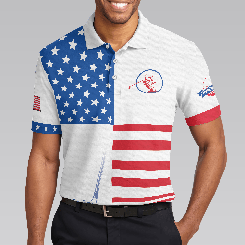 Golf Men Polo Shirt, American Flag Polo Shirts For Men - Perfect Gift For Golf Lovers, Golfer, American Lovers - Amzanimalsgift