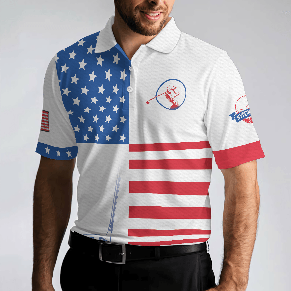 Golf Men Polo Shirt, American Flag Polo Shirts For Men - Perfect Gift For Golf Lovers, Golfer, American Lovers - Amzanimalsgift