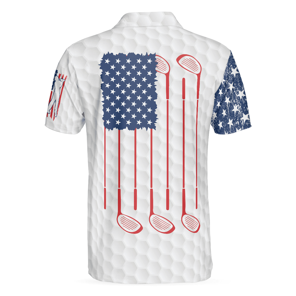 Golf Men Polo Shirt, American Flag Ripped, Simple American Golf Polo Shirt For Men - Best Gift Idea For American Golfers, Golf Lovers - Amzanimalsgift