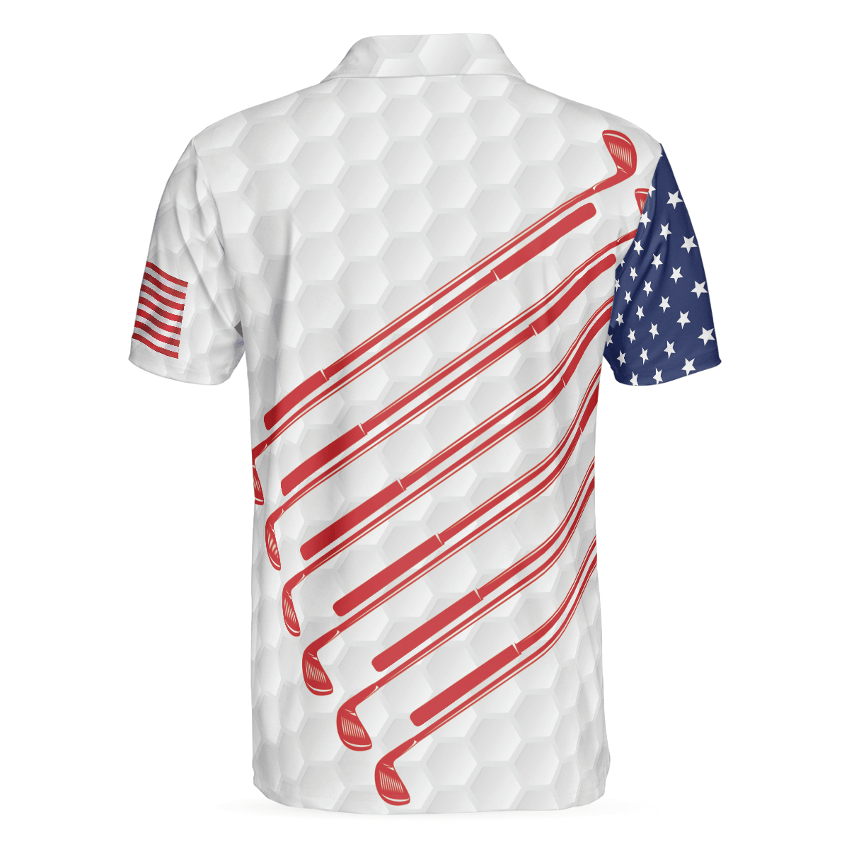 Golf Men Polo Shirt, American Flag Skull, Patriotic Golf Shirt For Men - Best Gift For Golfers, Golf Lovers - Amzanimalsgift