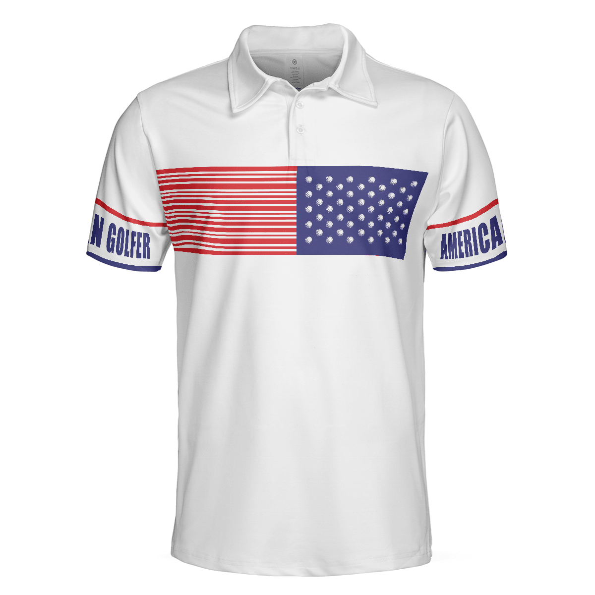 Golf Men Polo Shirt, American Golfer, Strips Barcode American Flag Polo Shirt For Men - Best Gift For Golfers, Golf Lovers - Amzanimalsgift