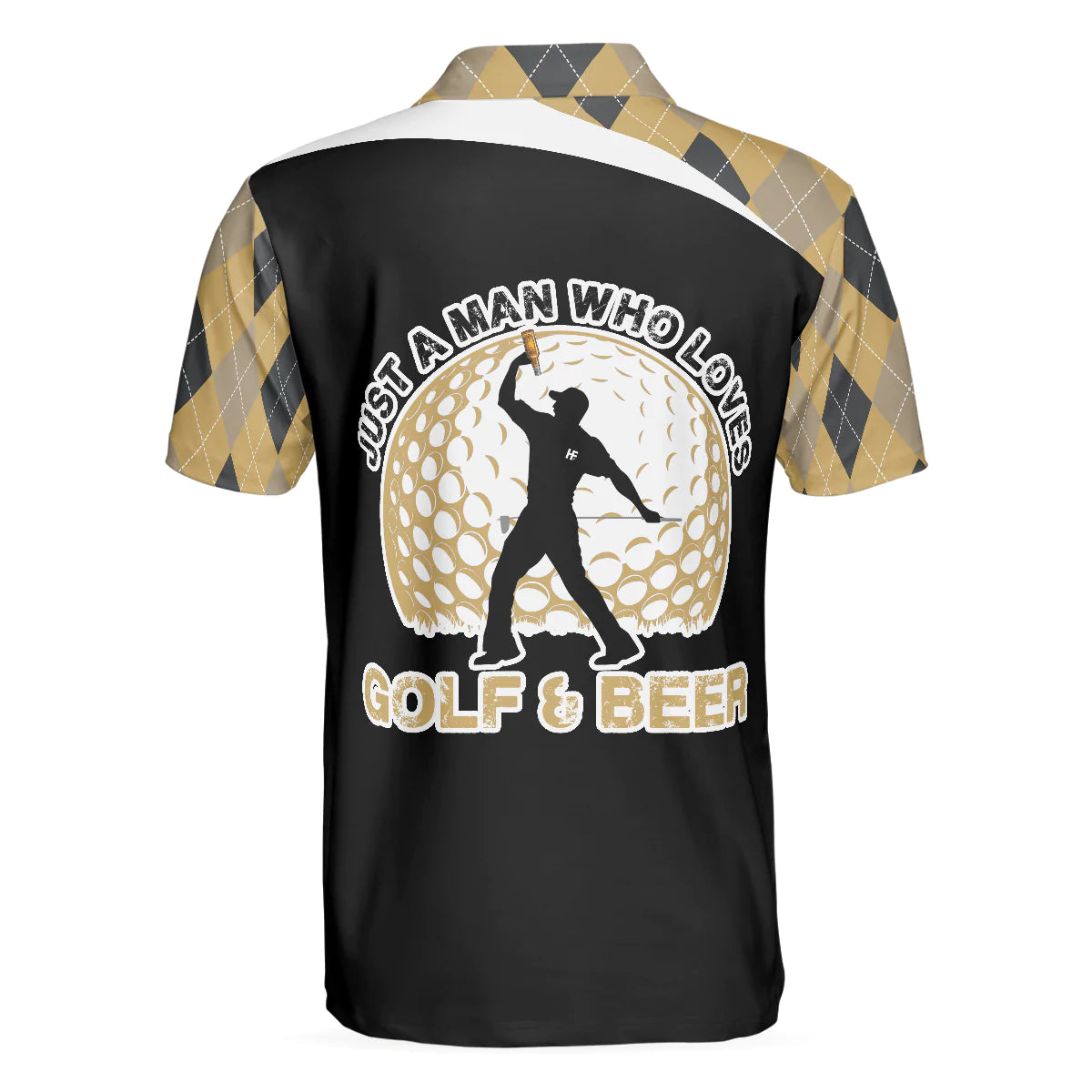 Golf Men Polo Shirt, Argyle Pattern Golf And Beer Polo Shirt, Just A Man Who Loves Golf & Beer Shirt For Men - Gift For Golfers, Golf Lovers - Amzanimalsgift
