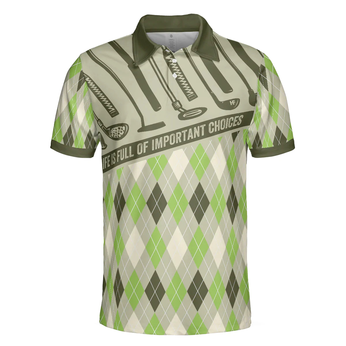 Golf Men Polo Shirt, Argyle Pattern Golf Shirts, Life Is Full Of Important Choices Shirt For Men - Gift For Golfers, Golf Lovers - Amzanimalsgift