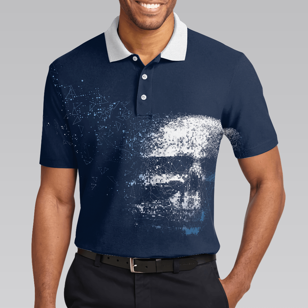 Golf Men Polo Shirt, Artistic High Tech Skull Polo Shirt, Golf Players Shirt For Men - Best Gift For Golfers, Golf Lovers - Amzanimalsgift