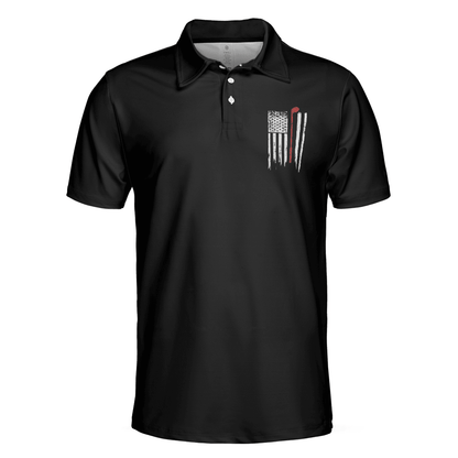 Golf Men Polo Shirt, Black And White American Flag Golf Clubs, Golf Nation Polo Shirt For Men - Gift For Golf Lovers, Golfers - Amzanimalsgift
