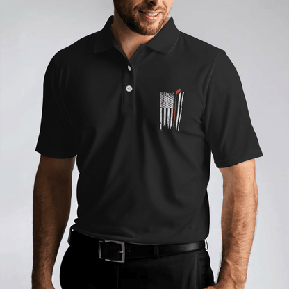 Golf Men Polo Shirt, Black And White American Flag Golf Clubs, Golf Nation Polo Shirt For Men - Gift For Golf Lovers, Golfers - Amzanimalsgift